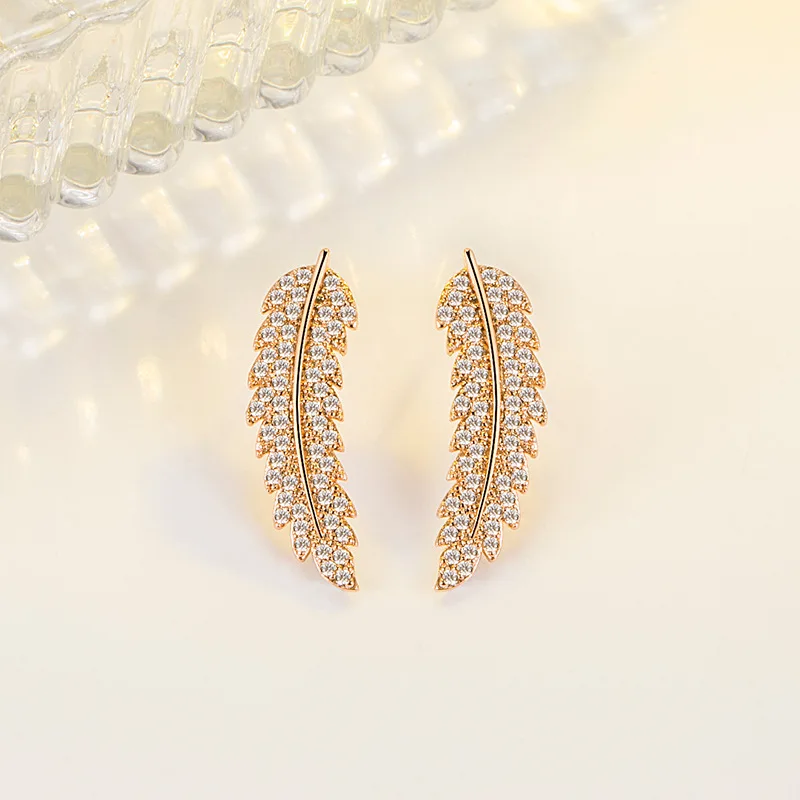 DNA Ruby Diamond Leaf Earrings  Joyka Jewelry