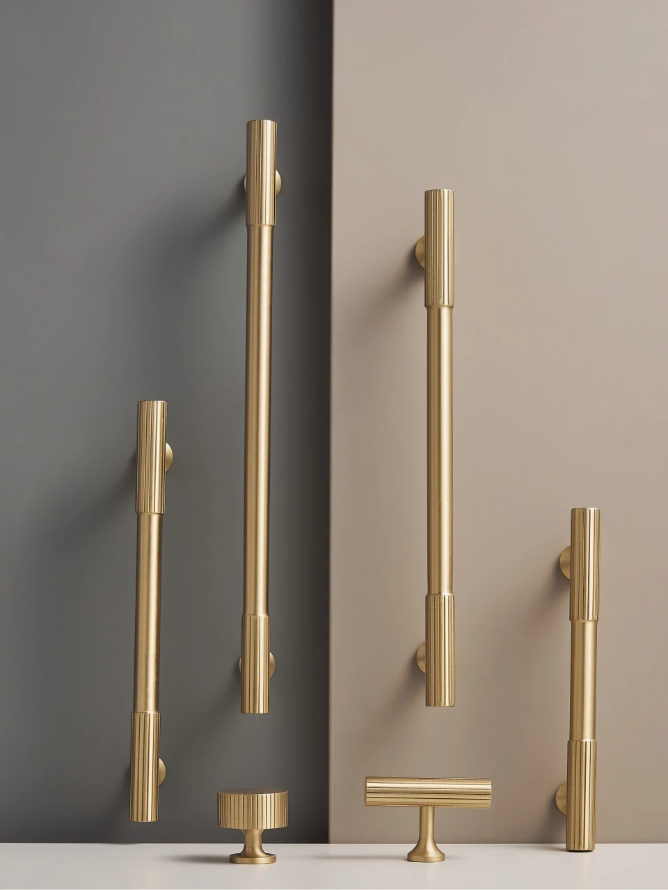 Nurlin Solid Brass Art Deco Cabinet Knobs & Drawer Handles