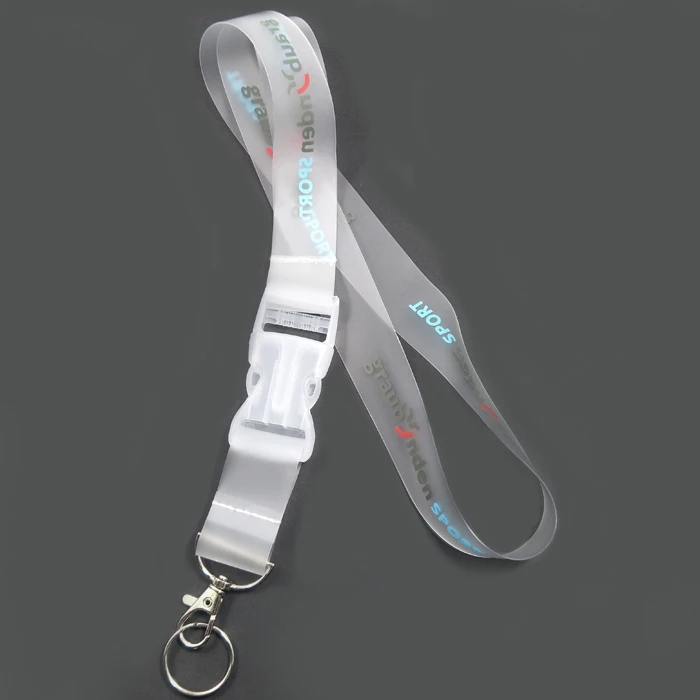 Custom Logo Printed Transparent TPU Lanyard New Design Neck Strap Mobile Phone Holder Silk Screen Printing Manufacture Direct