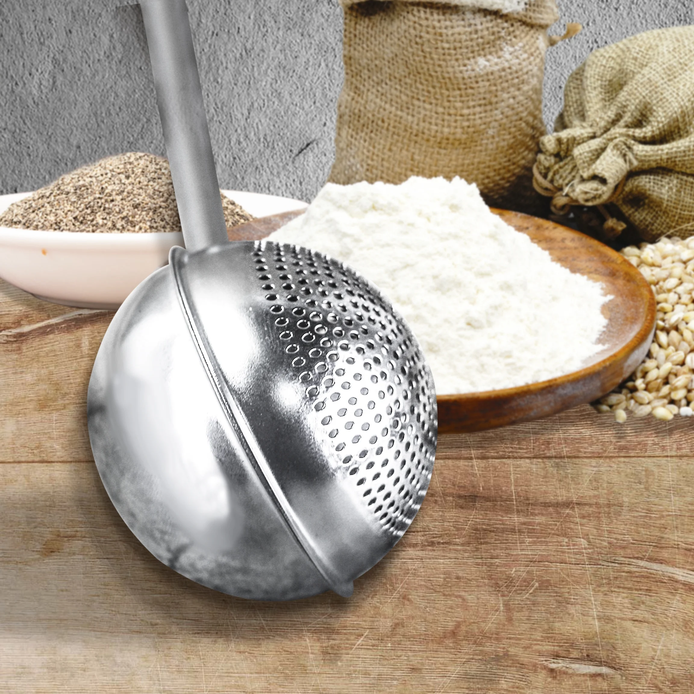 Hot Sell 304 Stainless Steel Bakeware Fowder Filter Sugar Cocoa Flouring Tools