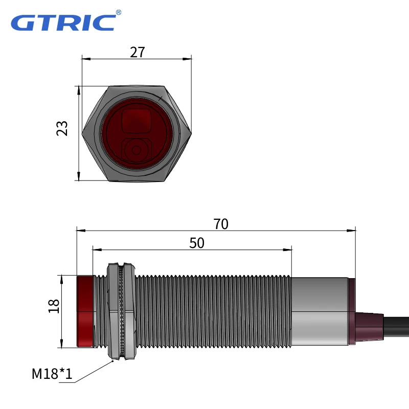 FANNIXI Photoelektrische Sensoren Photoelektrischer Sensor, retroreflektierend, Serie M18, 10–30V, NPN, PNP, sichtbarer Punkt, 2mm Abtastung, 8M, einstellbar(NPN NC FANNIXI Photoelektrische Sensoren Photoelektrischer Sensor, retroreflektierend, Serie M18, 10–30V, NPN, PNP, sichtbarer Punkt, 2mm Abtastung, 8M, einstellbar(NPN NC