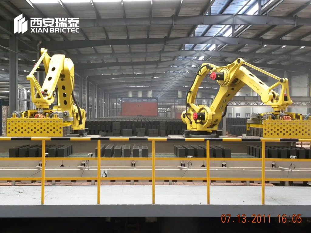 Factory Automatic Robot for Brick Stacking with Automatic Stacker ...