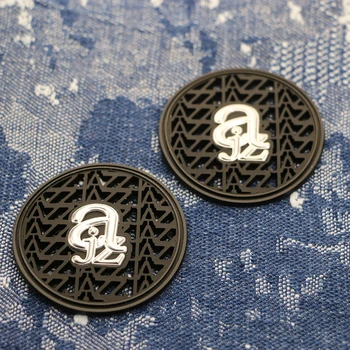 Custom High-End 3D Logo Sewing Clothing Patch Soft PVC Silicone Rubber Electroplated Metal Combined Label