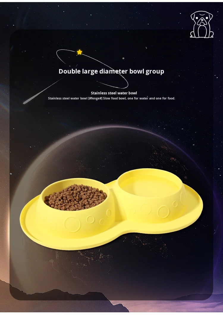 Durable Silicone Pet Slow Food Bowls for Cats & Dogs-Double Bowls Food Grade Material Portable factory