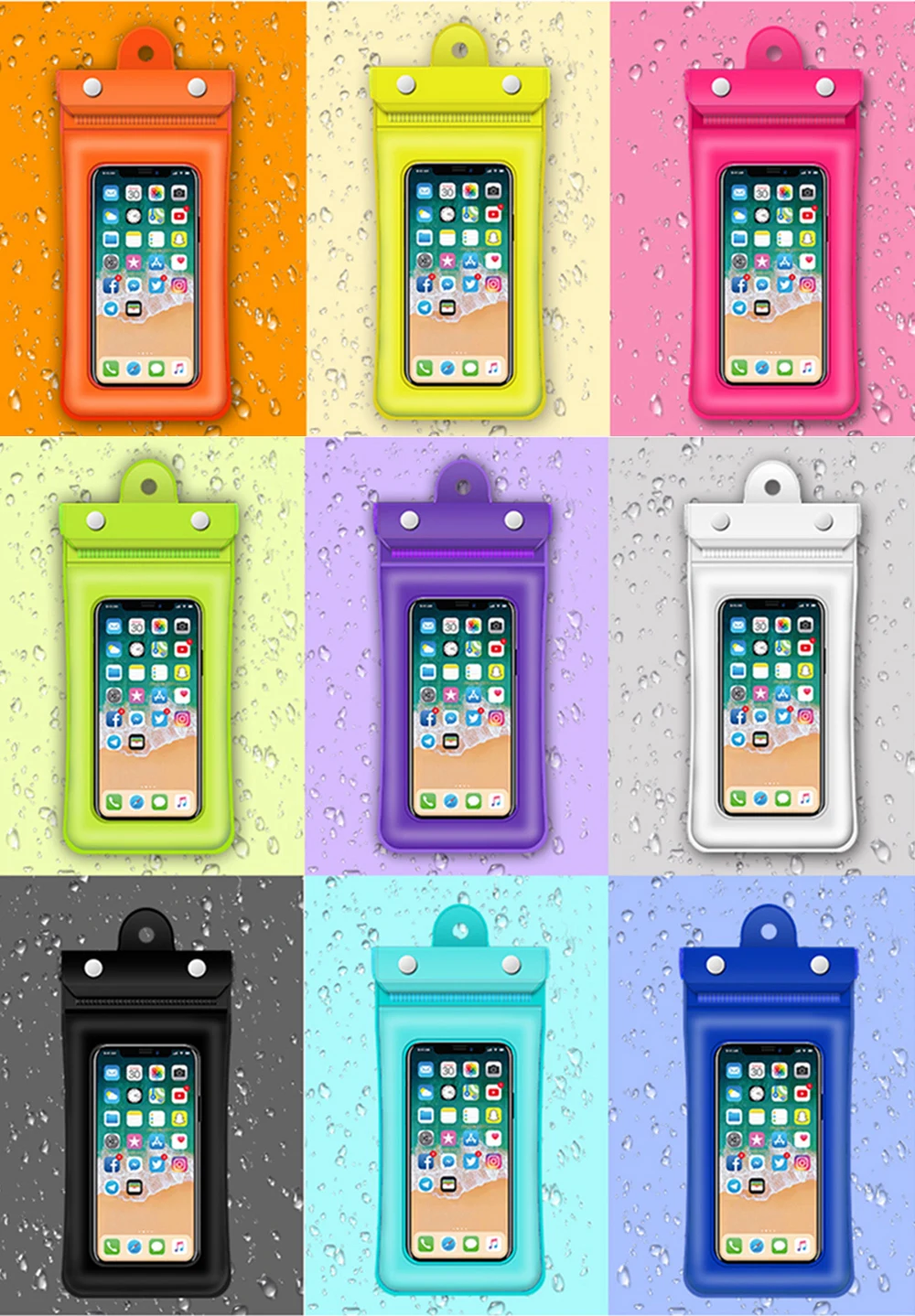 最新三层防水充气手机袋批发带定制Logo-耐用PVC浮动手机袋