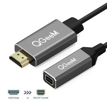 HDMI A to Mini DP Adapter HDMI 1.4 Male to Mini Displayport 1.2 Female Converter for HDMI Equipped Systems Dual Mode