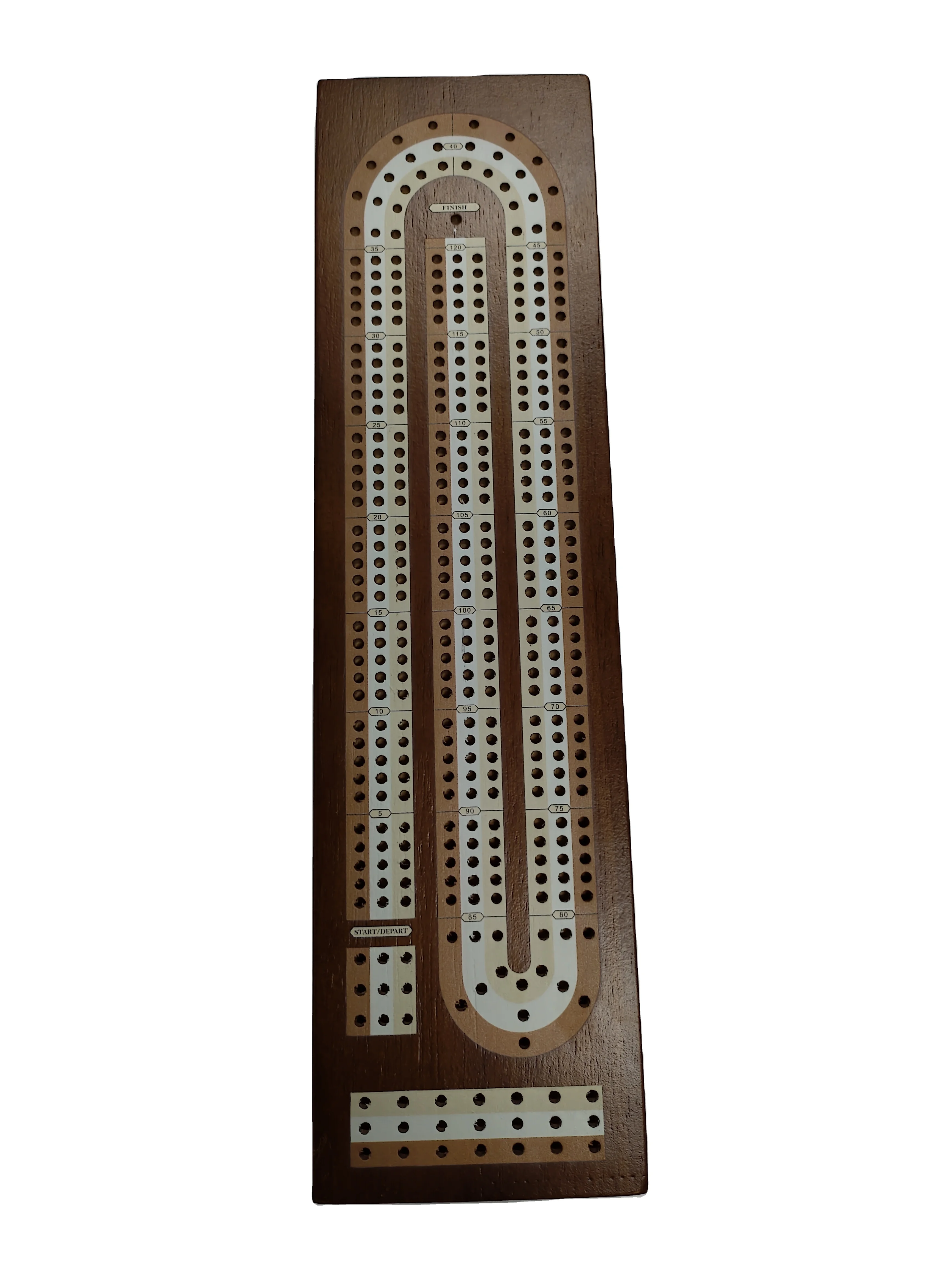 Cribbage Board Game Set with Continuous 3-Track Board & Magnetic Lock Metal Pegs Vinyl Sticker Playing Cards Storage Area