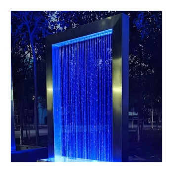 Acrylic Garden Wall Sheer Descent Indoor And Outdoor Water Fountain Water Curtain Pool Waterfall With Led Light
