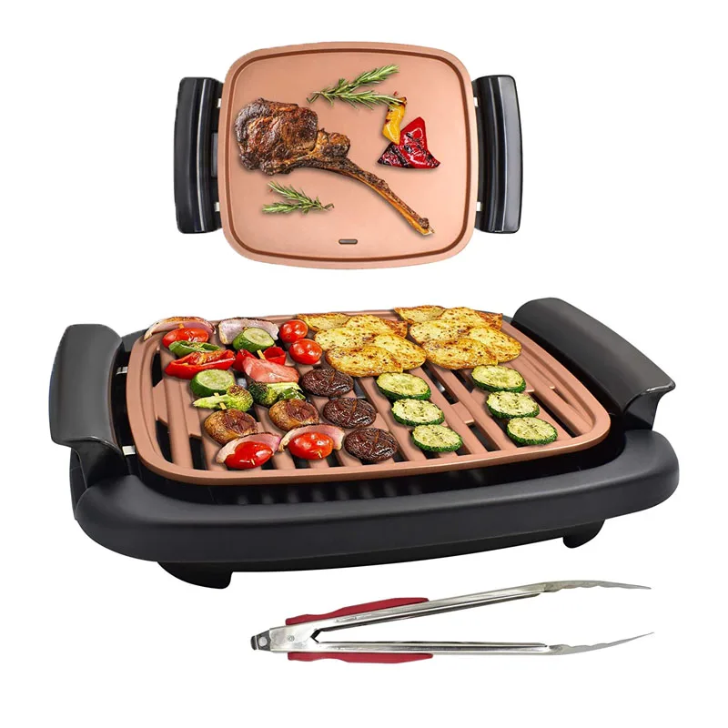 Smokeless Electric Grill, BBQ Indoor Grill for Burger, Seafood, Steak,  Pancake