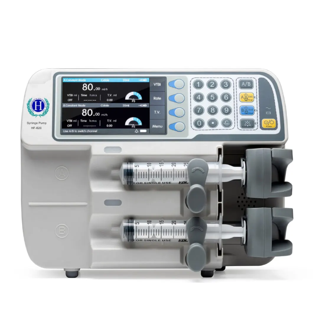 Big Brightness LCD Display Visually Numeric Keypad Multi Language Syringe Pump for Intravenous Injection
