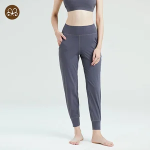 Boxin Custom Design Jogger Pants Ebony for Womens Smooth Lightweight Fabric High Waist Sport Pants