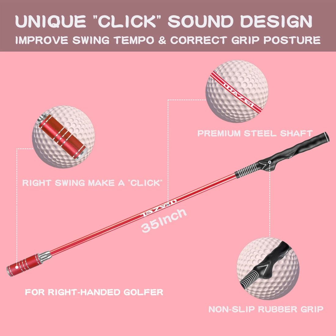 Mazel Golf Swing Tempo Trainer With Accurate Impact Timing Sound Effect