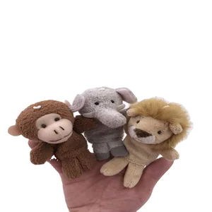Mini Wild Animal Plush Finger Puppets KidsToys Baby Cloth Educational Hand Toy with PP Cotton Filling