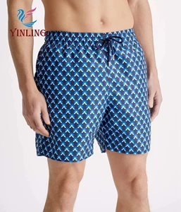 Custom Private Label Quick Dry Waterproof With Drawstring Swimwear Beachwear Sport Swimsuit Men