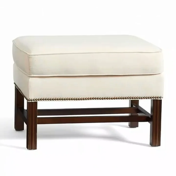 Wholesale Cheap Furniture Solid Wood Living Room Fabric Ottomans Chair