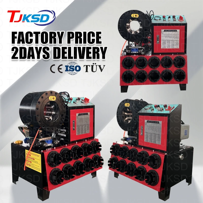 DX68 DX69 Factory Automatic 1/4-2'' P32 P20 Hydraulic Hose Pipe Pressing Tool Crimper Excavator Hose Crimping Machine