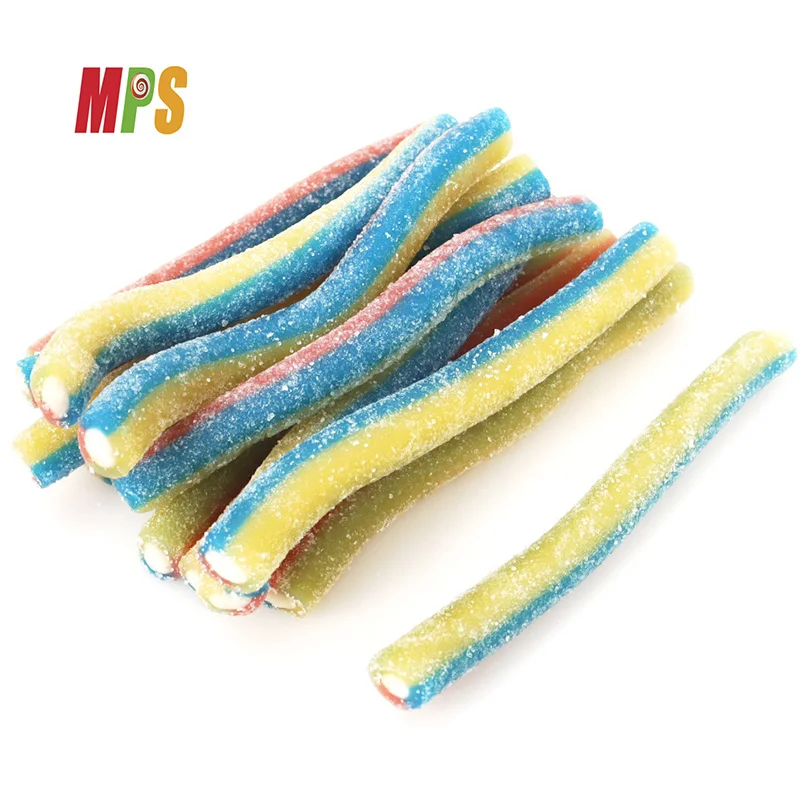 Halal Blue Raspberry Flavor Filled Sour Powder Licorice Stick Sour