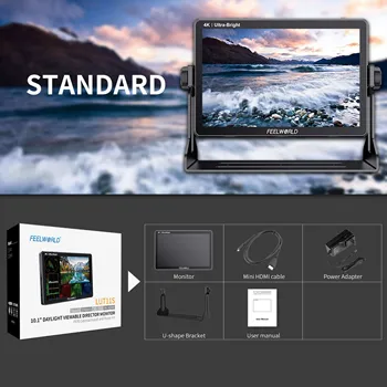 FEELWORLD LUT11S Custom Packaging 10.1" Professional Camera Monitor, 2000nits, 3D LUT, Touch Control, 3G-SDI, Factory Price product image