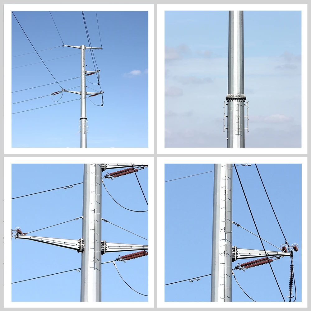 Design Electric Overhead Transmission Electrical Power Pole for Transmission Line