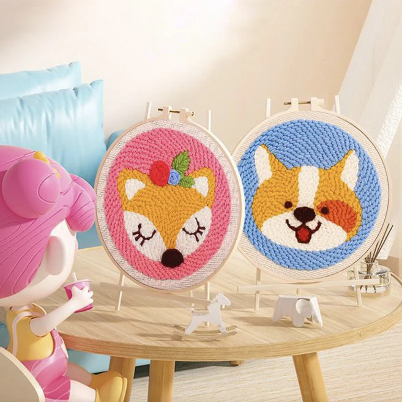 Punch Needle Coasters Kit Easy DIY Punch Needle Embroidery Kit for Beginners Adults Kids Including Patterns Art Craft Supplies