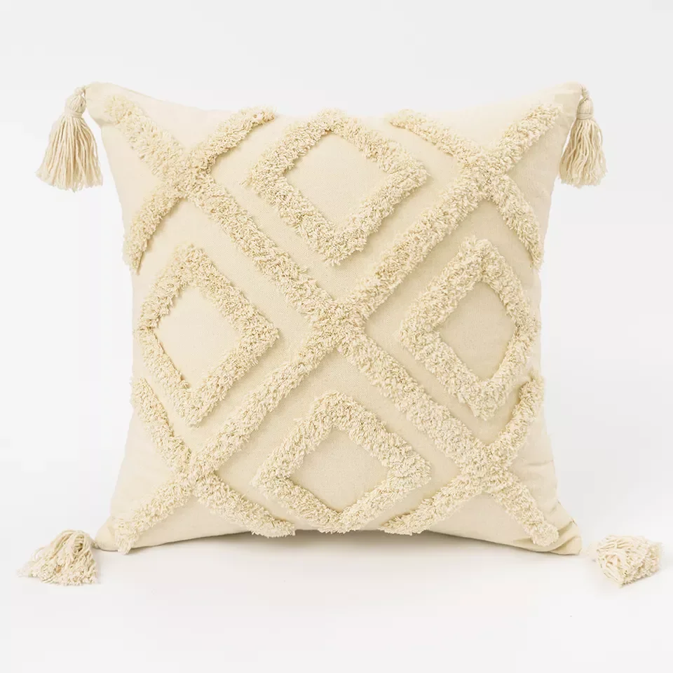 Luxury Cushion Covers 18x18 Macrame Boho Pillow Case Woven Tufted Boho Throw Pillow Cover With