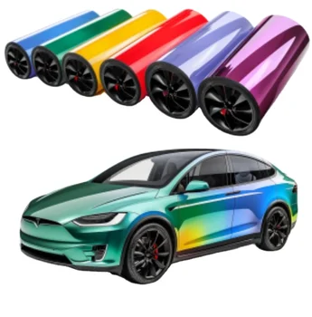 Fast delivery premium custom bon fibre auto ping chrome cool paint advertising outside stickers vinyl car wrap film rolls.