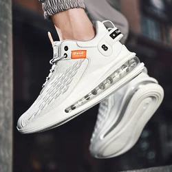 Новые модные дышащие сетчатые кроссовки с воздушной подушкой, повседневные белые, черные кроссовки, спортивные мужские кроссовки без шнуровки с высоким берцем на заказ