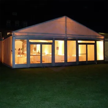 500 People Clear Span Marquee Tent Luxury Heavy Duty Glass Wall Wedding Party Canopy With Decorative Lining