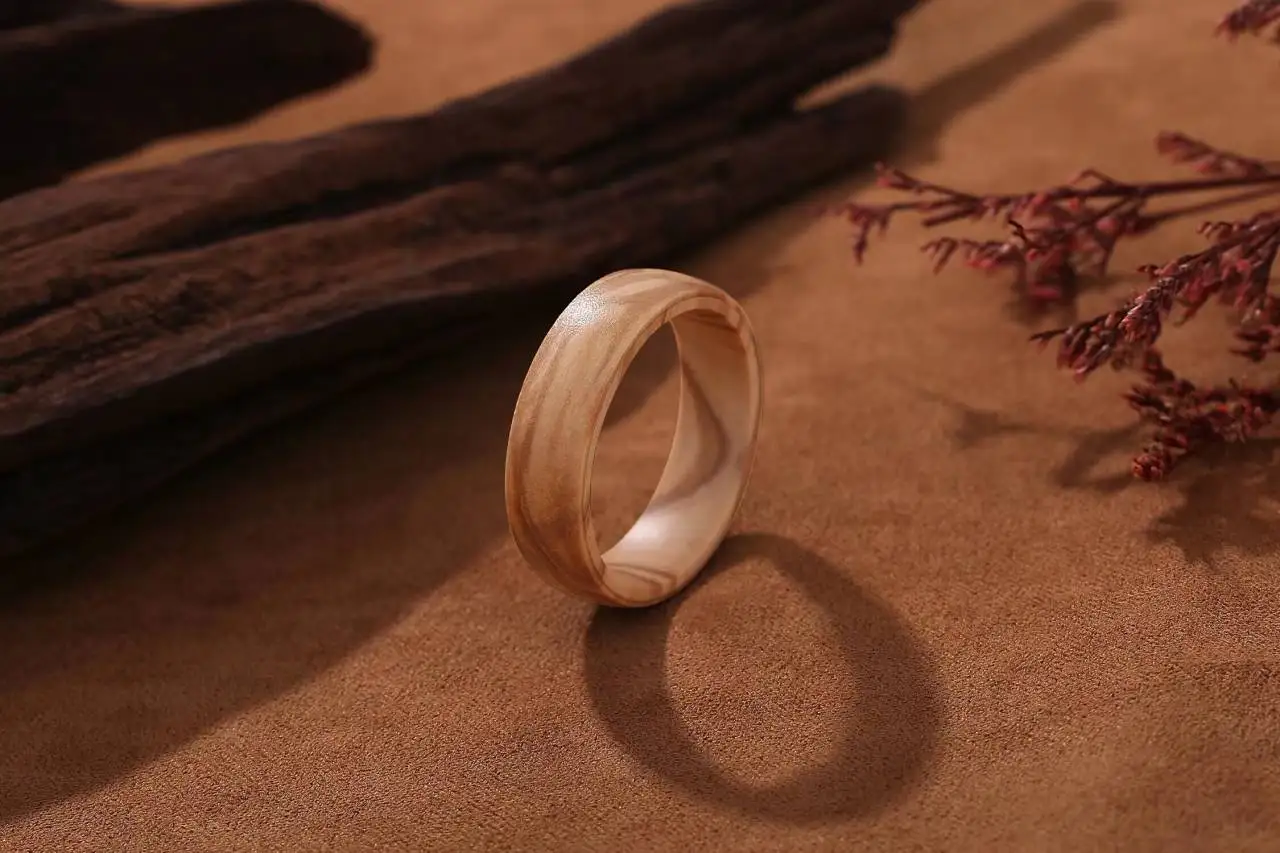 Factory Direct New Design ntag 424 Dna Tag Tamper Ring  Bamboo Wood ntag 424 Dna Tt NFC Ring