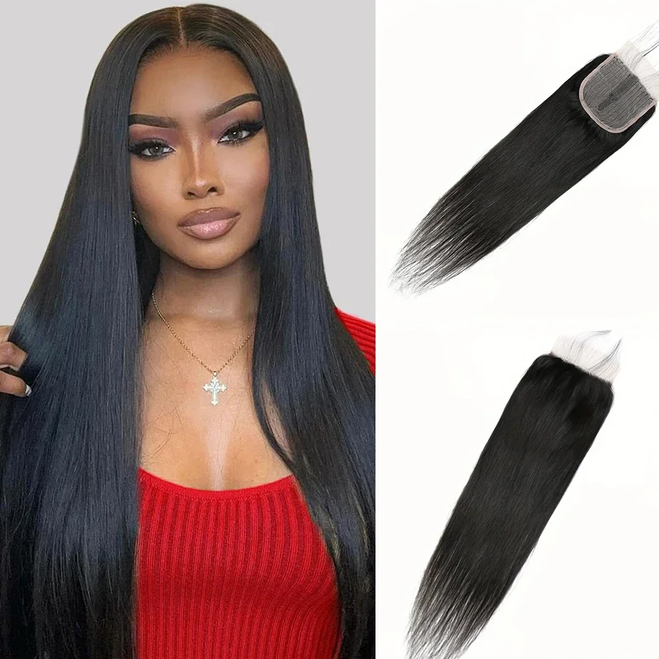 Human Hair T Part Cheap Brazilian Remy Lace Closure_voghion.com