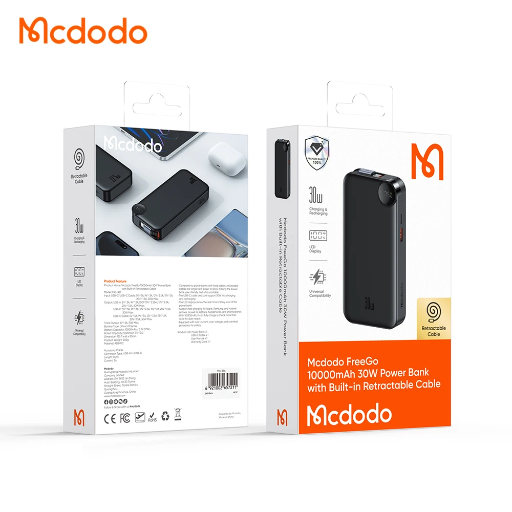 Mcdodo Freego Power Bank 30W PD Fast Charging Portable
