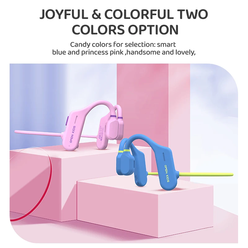 ALOVA Volume Protection Children Headset OEM Air Conduction Earphone Bt 5.3 IPX4 Wireless Bluetooth Headphone for Kids