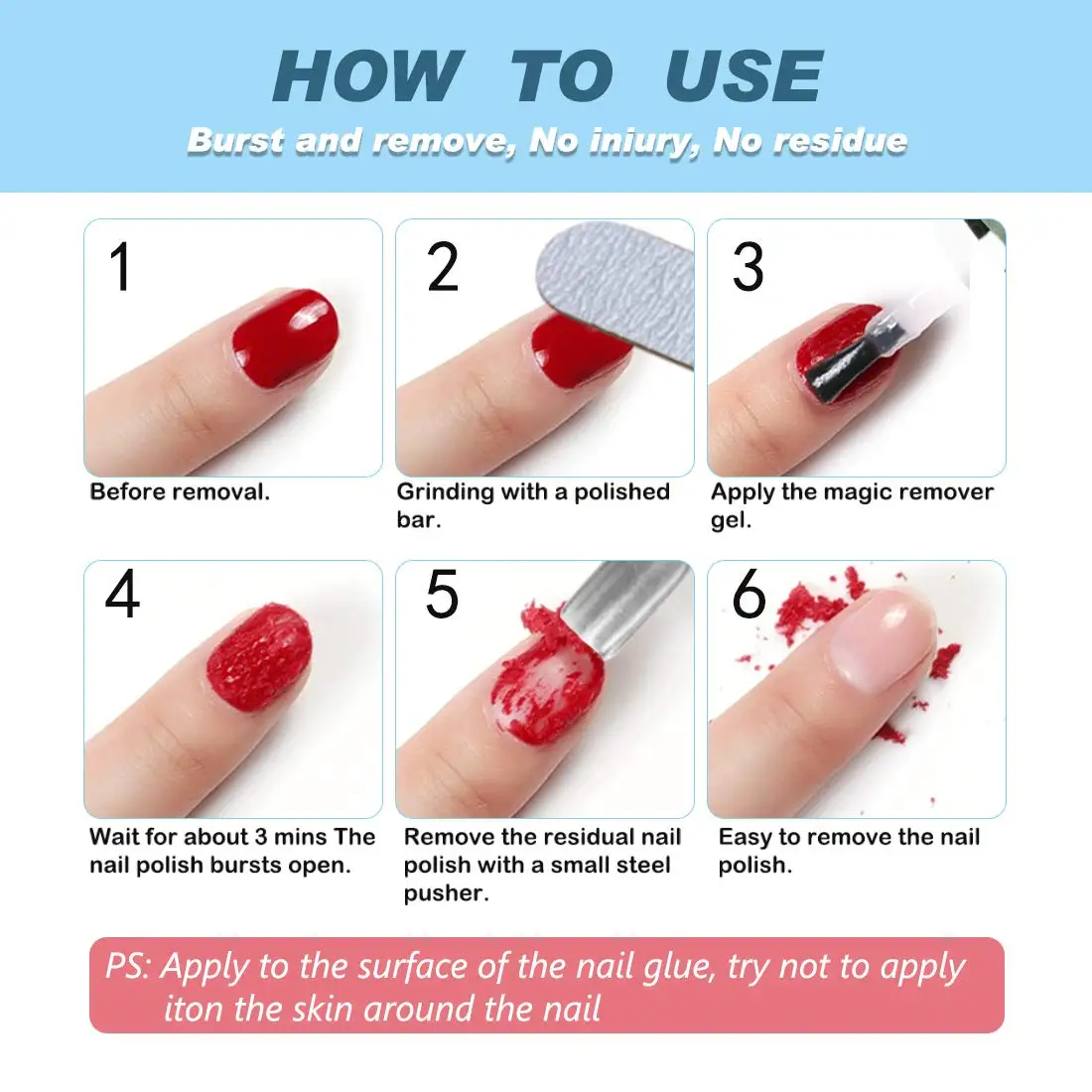 Professional Gel Nail Polish Removal Within 36 Minutes Liquid Gel Nail