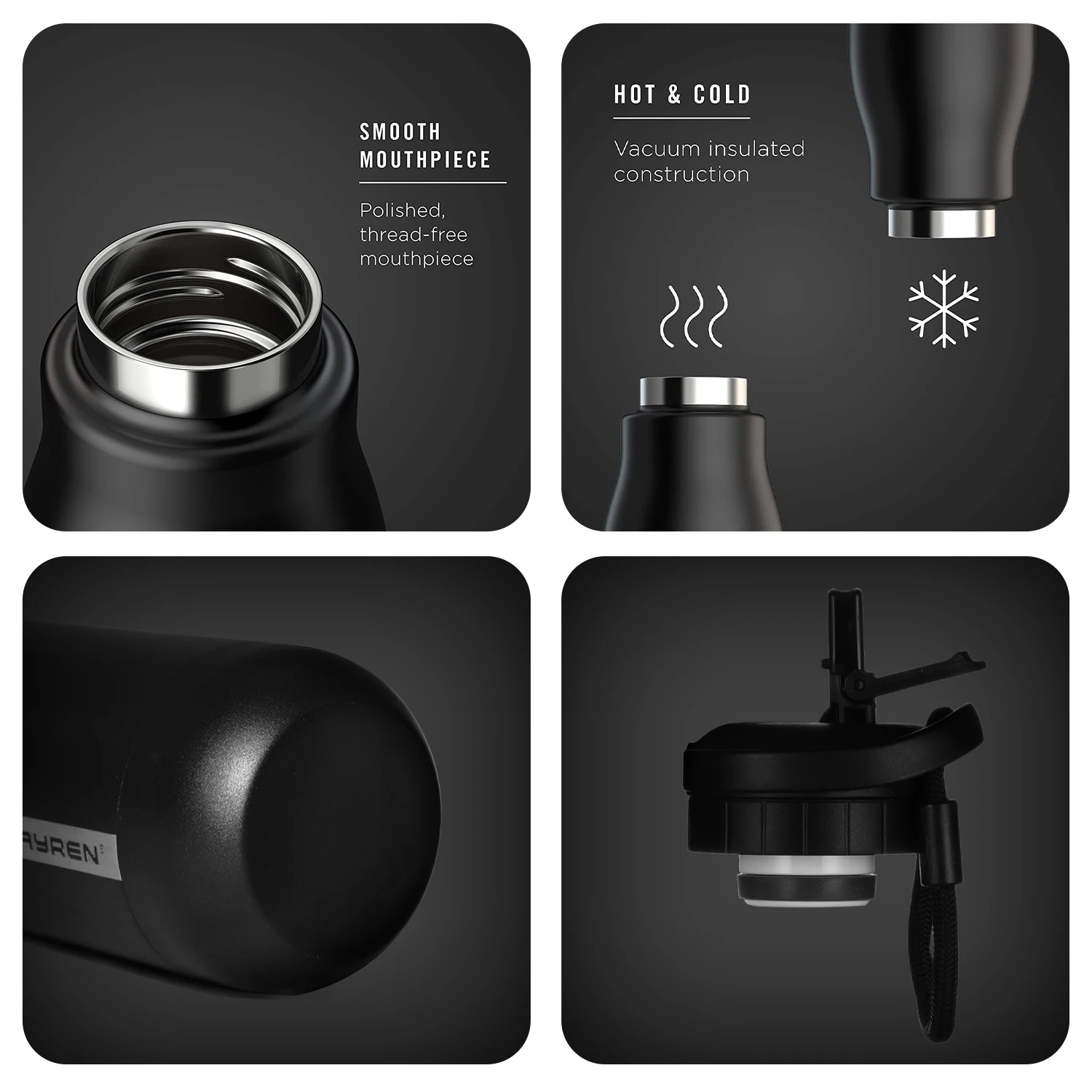 Factory Oem Portable 350ml 500ml 750ml Drinking Water Bottle Stainless Steel Sports Thermal Flask with Straw Keeps Cold & Warm