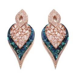 Custom fashion shell earring 925 sterling silver big earrings