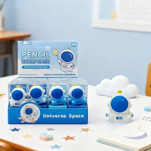 Mini Cute Astronaut Pencil Sharpener Cartoon Spaceman Stationery for Kids