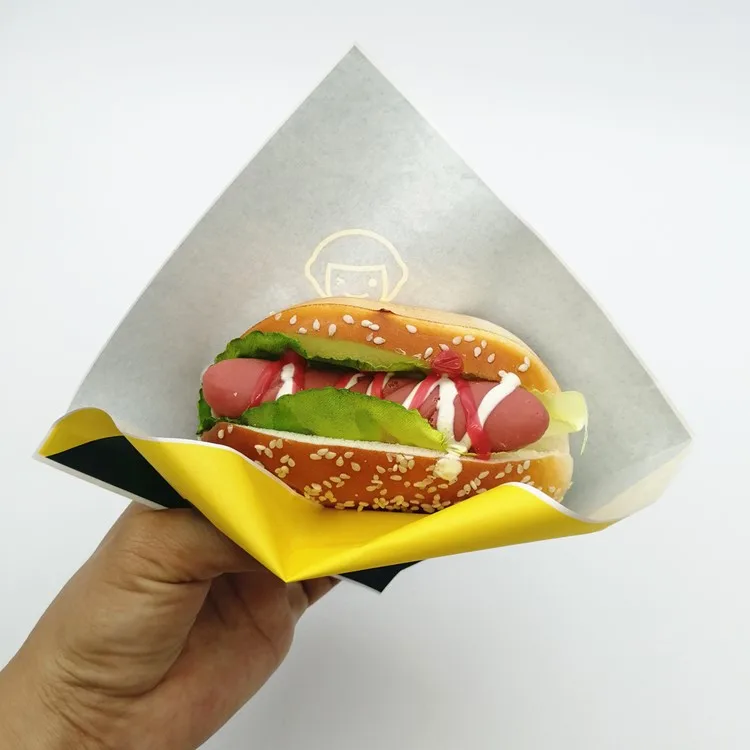 Custom wrapping paper food  paper bag greaseproof burger sleeve