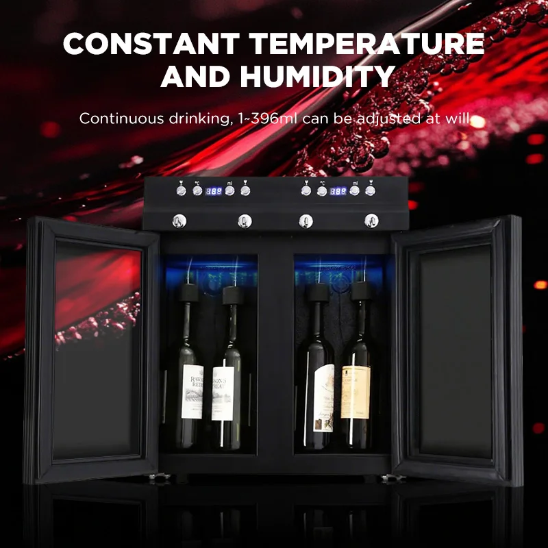 Vanace Argon Preservation LED Touch Screen Multiple Smart 4 Bottles Red Wine Dispenser