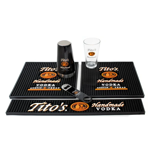 Best Selling Products 2024 design Custom Logo Rubber Bar Mat square Cocktail Mat Drip Mat