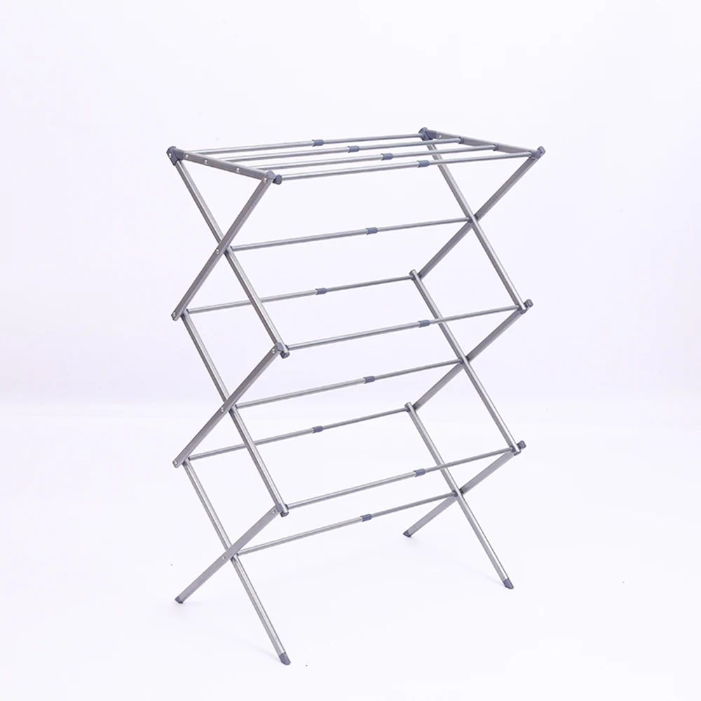 New Arrival Floor Hanger Free Installation Telescopic Rack Three Tier