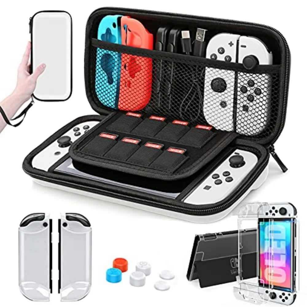 Laudtec Custom Storage Bag Accessories kit with Carrying Case Dockable Protective Case HD Screen Protector and Thumb Grips Caps