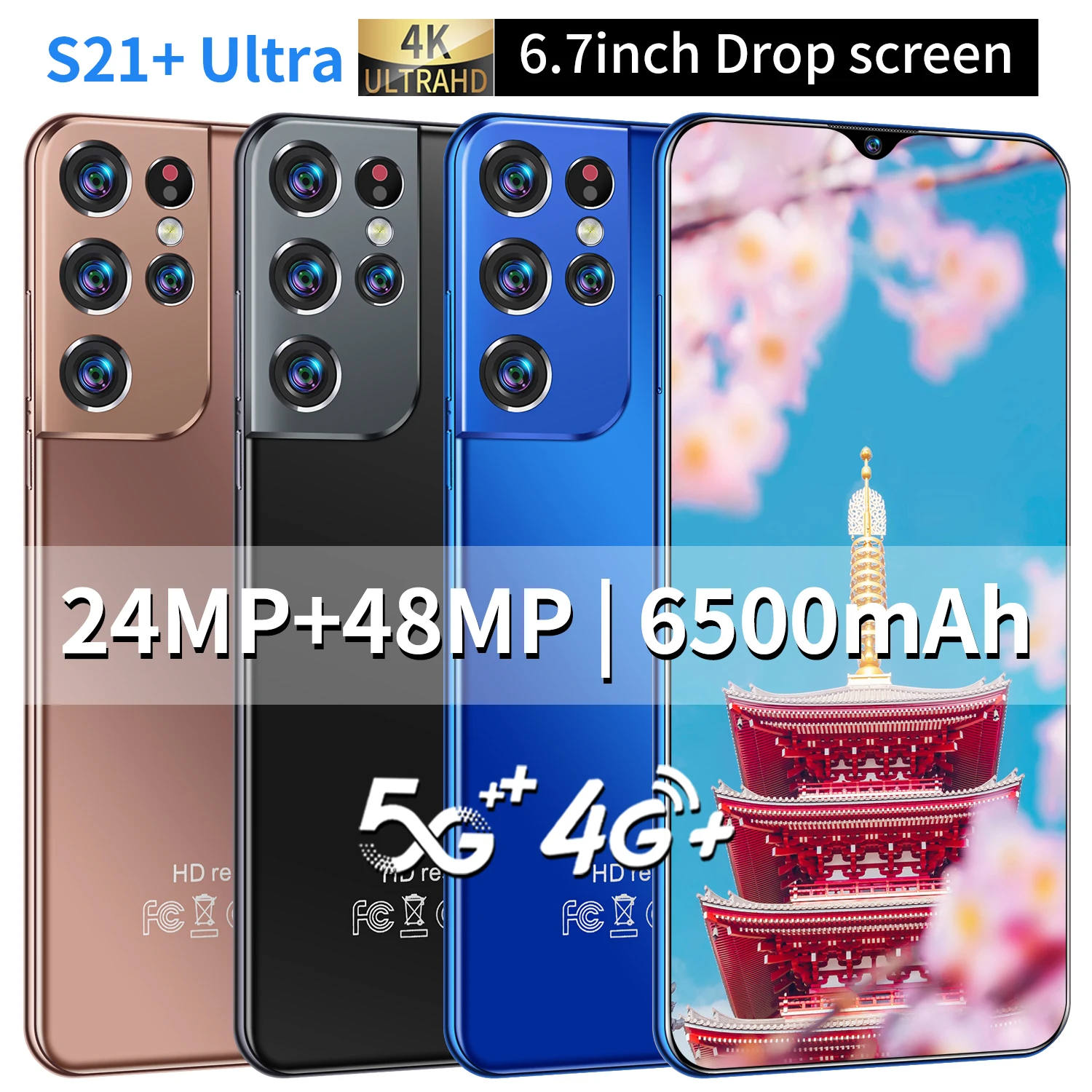 Global version original S21 Ultra 12GB+512GB Android smartphone With stylus Support 4G 5G network Super endurance mobile phone