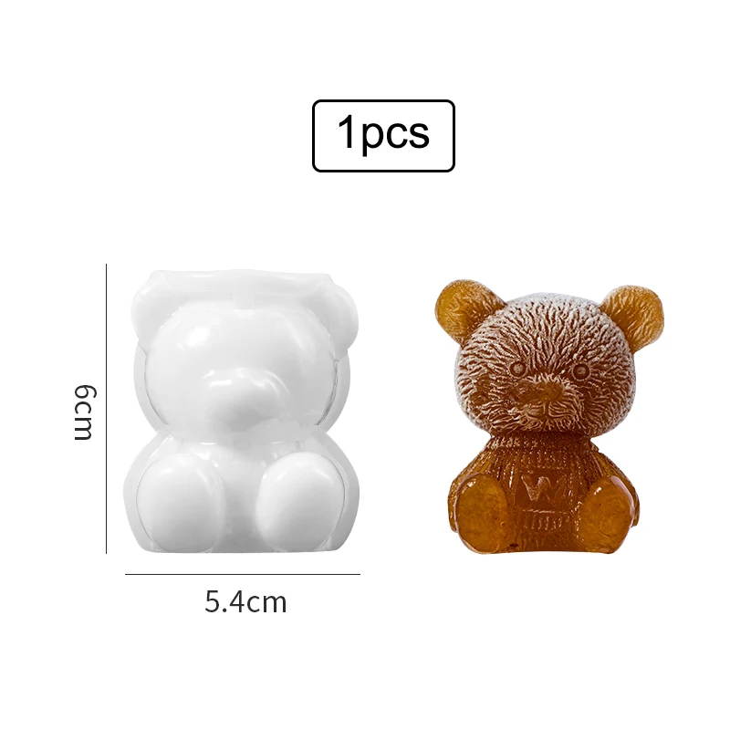 Bear Shape 3d Ice Cube Tray Silicone Mold Maker Coffee Milk Tea