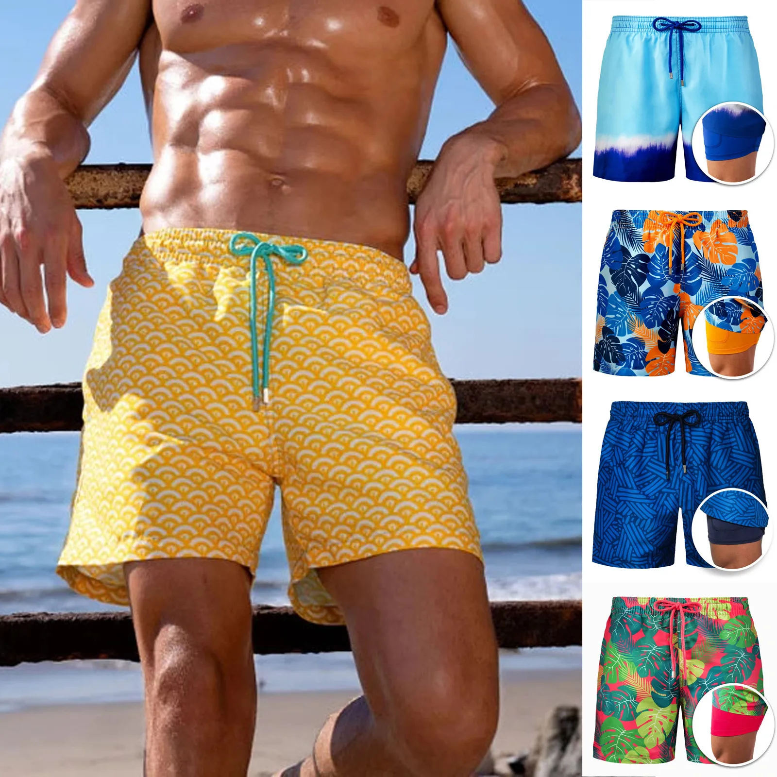 Custom Running Workout Sports Shorts High Quality Summer Swimwear Mesh Beach Large Size Men's Shorts222_voghion.com