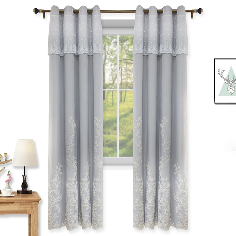 European Style Living Room 100% Polyester ripple fold curtains Design Window hotel curtains blackout
