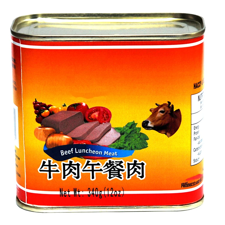 Custom Halal Beef Tin Canned Luncheon Meat Brands For Luncheon Meat