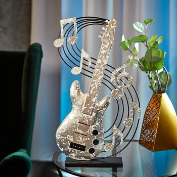 Home Decor Iron Musical Instruments Guitar Shape table top Decoration Metal Home contemporary decoration