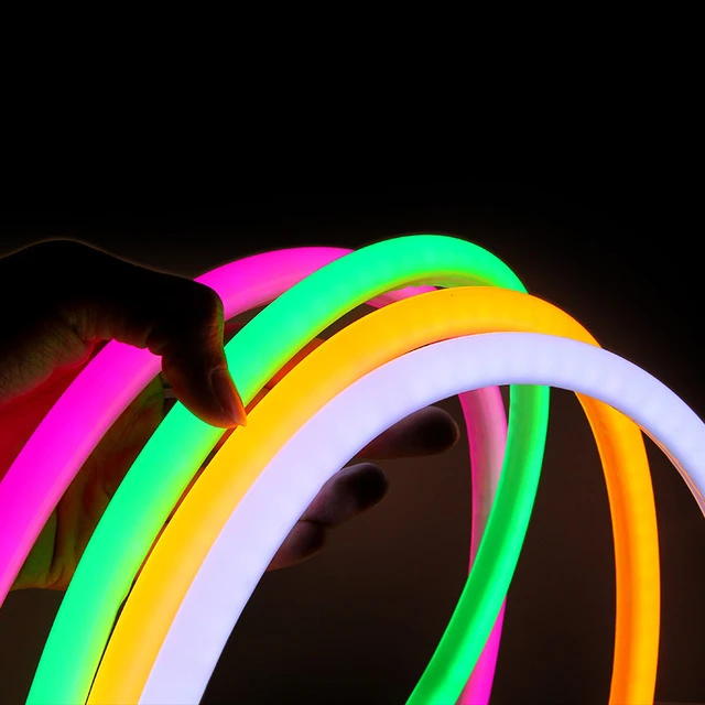 14MM 16MM 18MM 20MM RGB Round Rope Light 360 Degree RGB DMX LED Neon Flex 24V