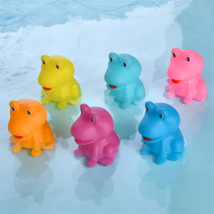 Free Sample Customized Bath Tub Animal Baby Shower Bath Toys Water Play Swimming 2 Inch Water Squirting Frogs Rubber Toy Frog