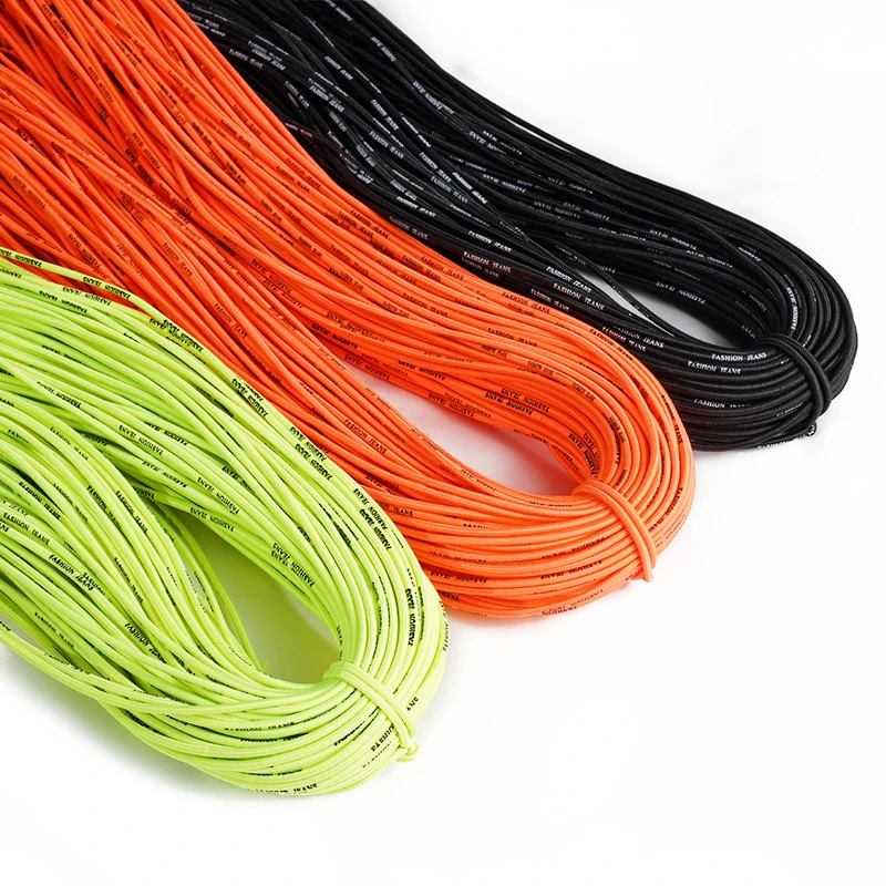Sewing on Adjustable Length Round  Elastic Cord Rope With Customized logo and Colors for Chairs and Shoelace